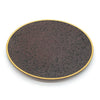 ZAHAB - Dark Mauve Dotted Flat Dinner Plate With Gold Rim